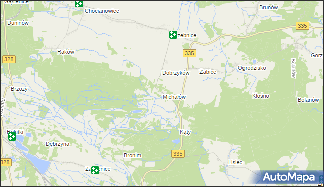 mapa Michałów gmina Chocianów, Michałów gmina Chocianów na mapie Targeo
