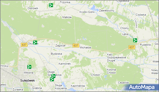 mapa Michałów gmina Halinów, Michałów gmina Halinów na mapie Targeo