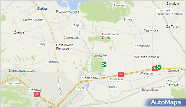mapa Michalów gmina Sułów, Michalów gmina Sułów na mapie Targeo