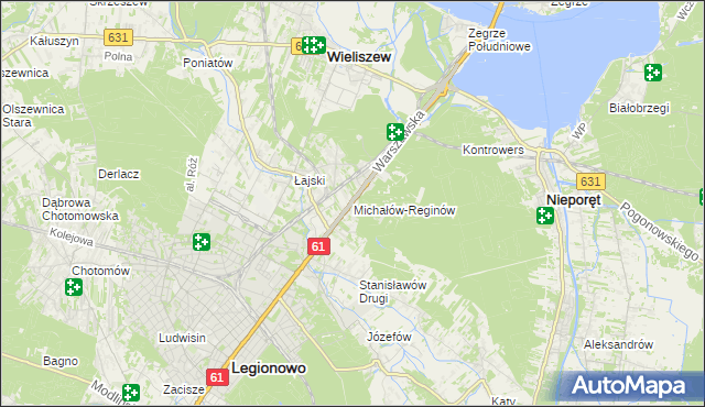 mapa Michałów-Reginów, Michałów-Reginów na mapie Targeo