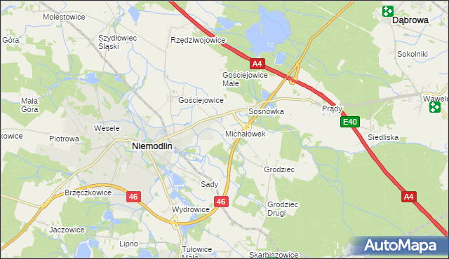 mapa Michałówek gmina Niemodlin, Michałówek gmina Niemodlin na mapie Targeo