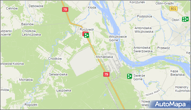 mapa Michałówka gmina Kozienice, Michałówka gmina Kozienice na mapie Targeo