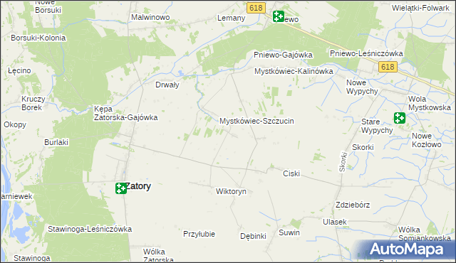 mapa Mierzęcin gmina Zatory, Mierzęcin gmina Zatory na mapie Targeo