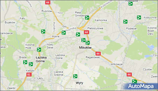 mapa Mikołów, Mikołów na mapie Targeo