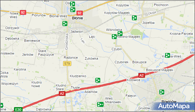 mapa Milęcin, Milęcin na mapie Targeo