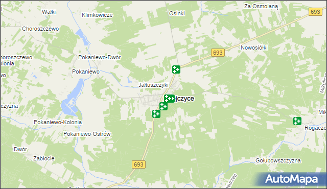 mapa Milejczyce, Milejczyce na mapie Targeo