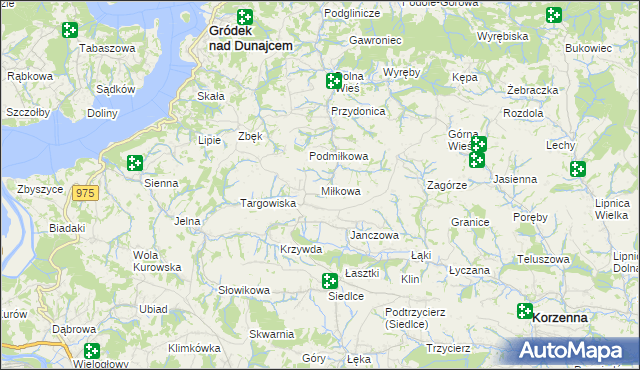 mapa Miłkowa, Miłkowa na mapie Targeo