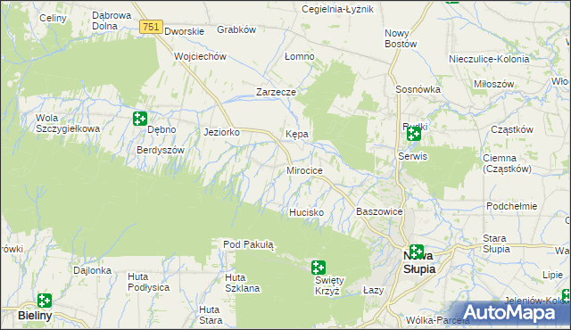 mapa Mirocice, Mirocice na mapie Targeo