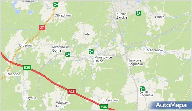 mapa Mirostowice Dolne, Mirostowice Dolne na mapie Targeo