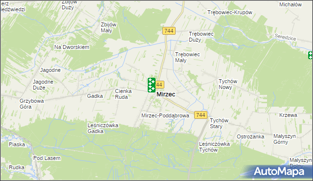 mapa Mirzec, Mirzec na mapie Targeo