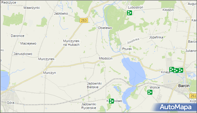 mapa Młodocin, Młodocin na mapie Targeo