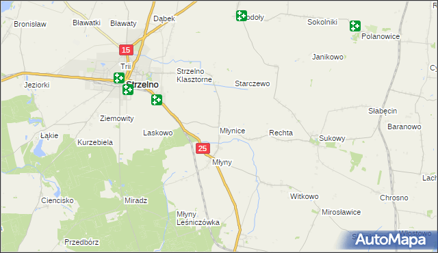 mapa Młynice, Młynice na mapie Targeo