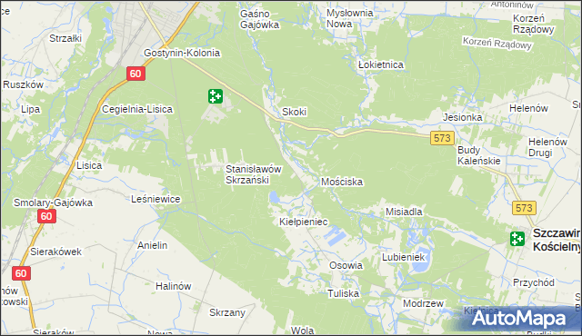 mapa Mniszek gmina Gostynin, Mniszek gmina Gostynin na mapie Targeo