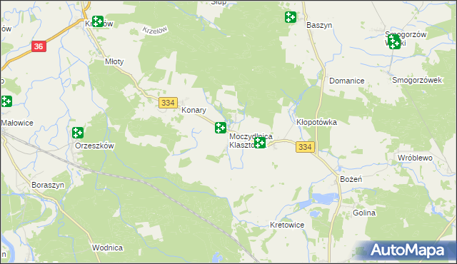 mapa Moczydlnica Klasztorna, Moczydlnica Klasztorna na mapie Targeo