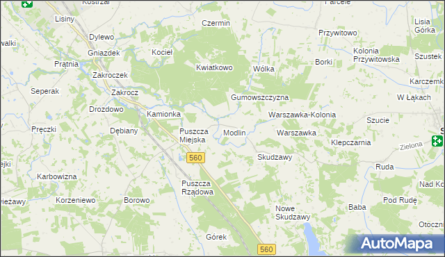 mapa Modlin gmina Skrwilno, Modlin gmina Skrwilno na mapie Targeo