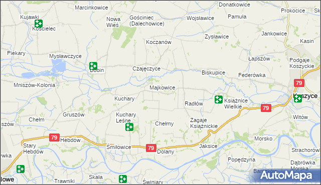 mapa Modrzany, Modrzany na mapie Targeo