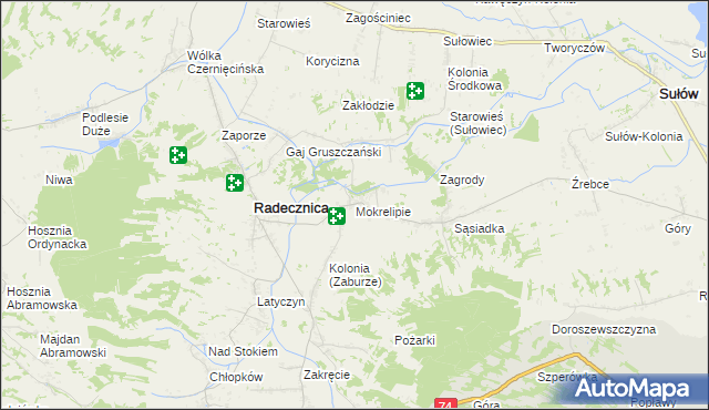 mapa Mokrelipie, Mokrelipie na mapie Targeo