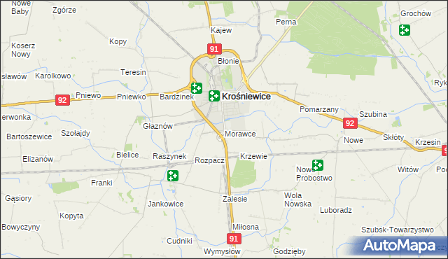 mapa Morawce, Morawce na mapie Targeo