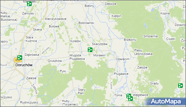 mapa Morawin gmina Doruchów, Morawin gmina Doruchów na mapie Targeo