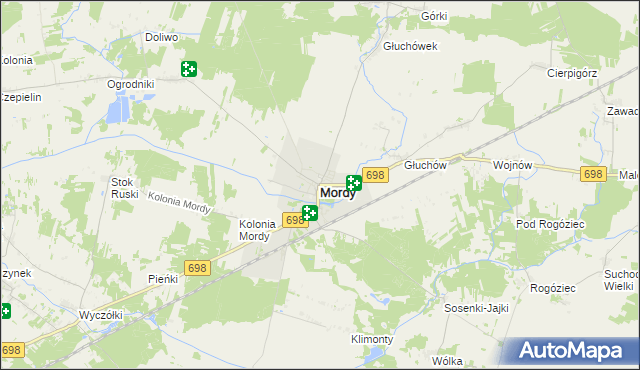 mapa Mordy, Mordy na mapie Targeo