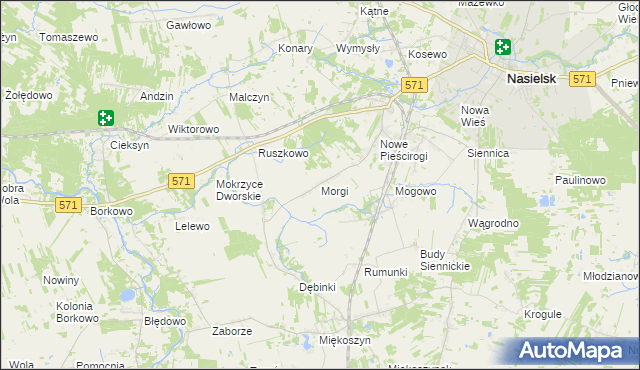 mapa Morgi gmina Nasielsk, Morgi gmina Nasielsk na mapie Targeo