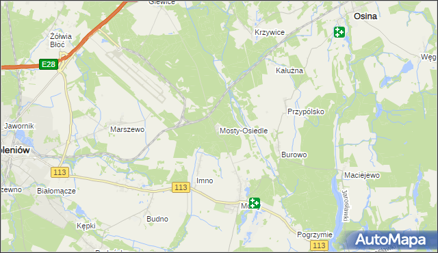 mapa Mosty-Osiedle, Mosty-Osiedle na mapie Targeo