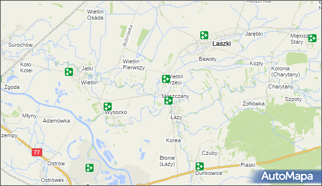 mapa Moszczany, Moszczany na mapie Targeo