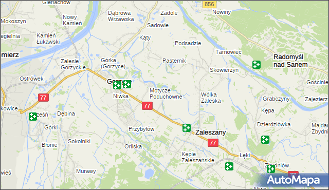 mapa Motycze Szlacheckie, Motycze Szlacheckie na mapie Targeo