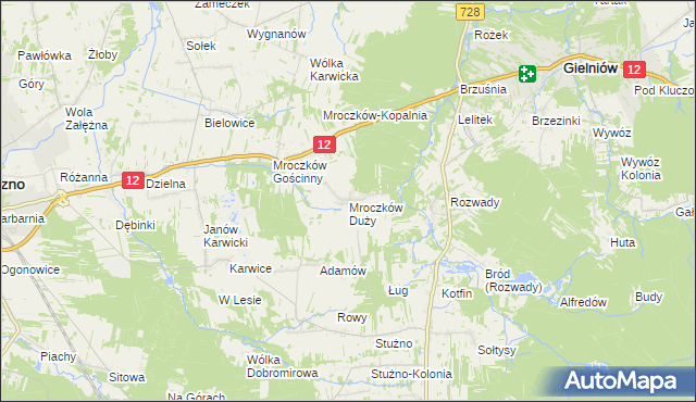 mapa Mroczków Duży, Mroczków Duży na mapie Targeo