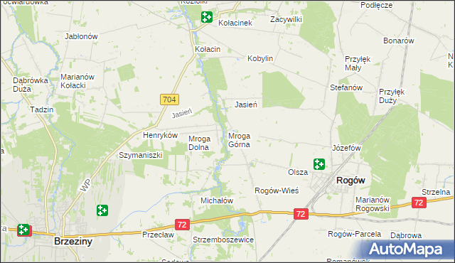 mapa Mroga Górna, Mroga Górna na mapie Targeo