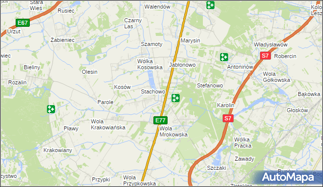 mapa Mroków gmina Lesznowola, Mroków gmina Lesznowola na mapie Targeo