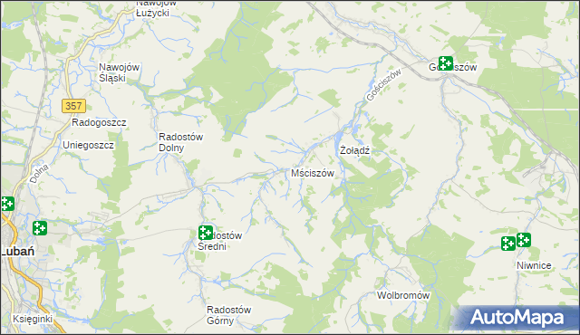 mapa Mściszów, Mściszów na mapie Targeo