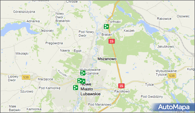 mapa Mszanowo, Mszanowo na mapie Targeo