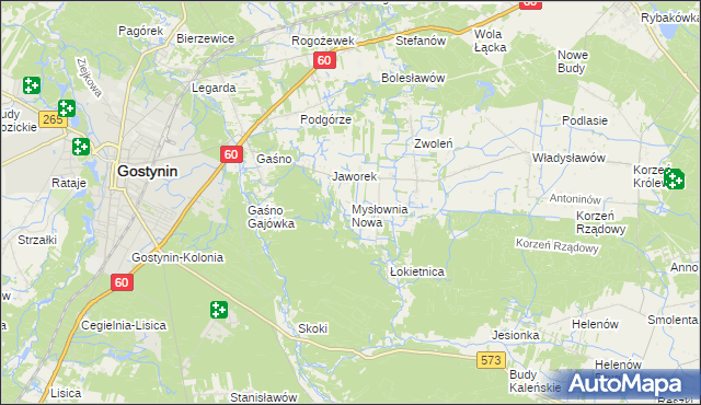 mapa Mysłownia Nowa, Mysłownia Nowa na mapie Targeo