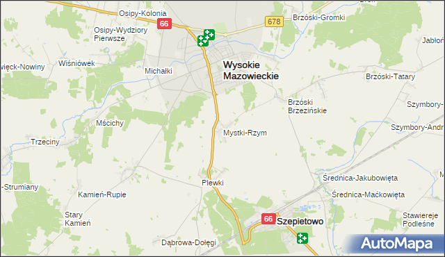 mapa Mystki-Rzym, Mystki-Rzym na mapie Targeo