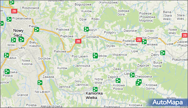 mapa Mystków, Mystków na mapie Targeo