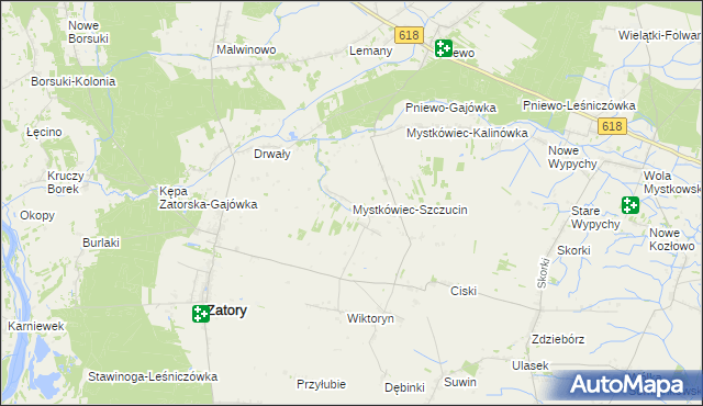 mapa Mystkówiec-Szczucin, Mystkówiec-Szczucin na mapie Targeo