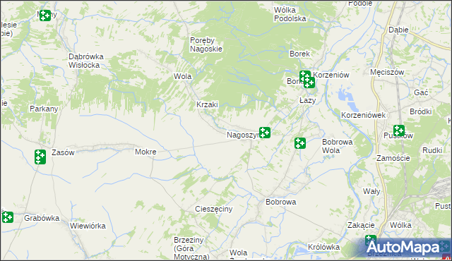 mapa Nagoszyn, Nagoszyn na mapie Targeo