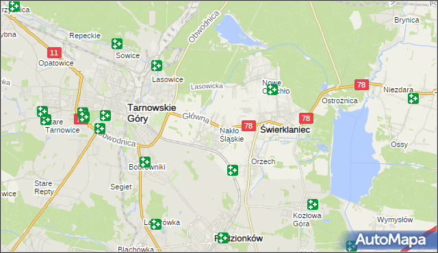 mapa Nakło Śląskie, Nakło Śląskie na mapie Targeo