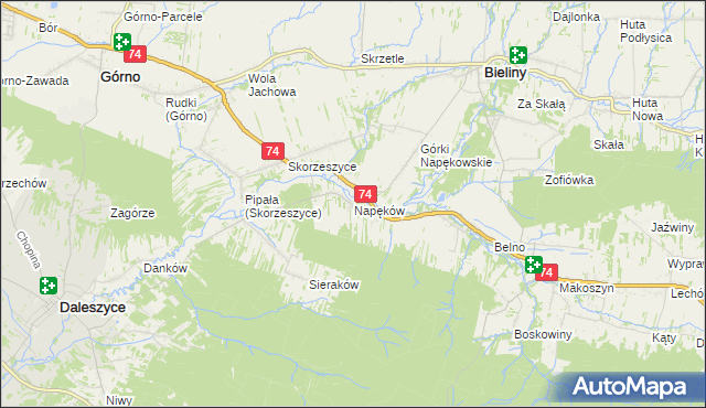 mapa Napęków, Napęków na mapie Targeo