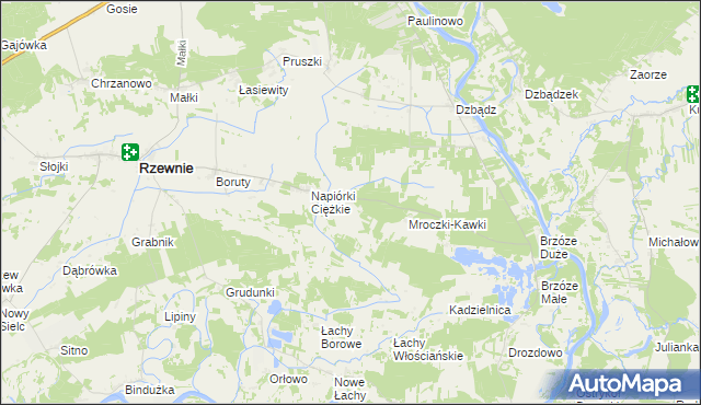 mapa Napiórki Butne, Napiórki Butne na mapie Targeo