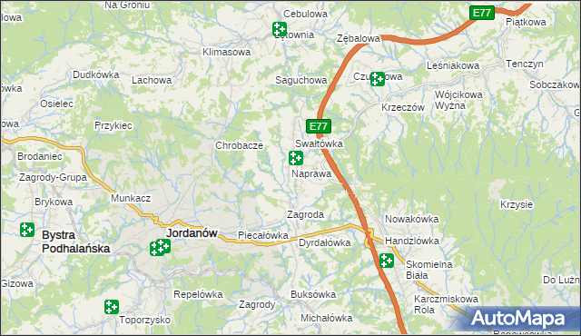 mapa Naprawa, Naprawa na mapie Targeo