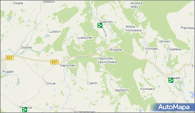 mapa Napromek Leśniczówka, Napromek Leśniczówka na mapie Targeo