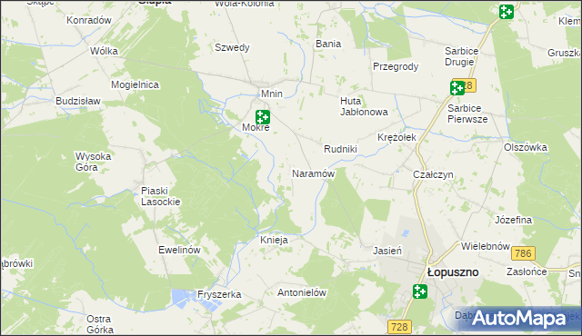 mapa Naramów, Naramów na mapie Targeo