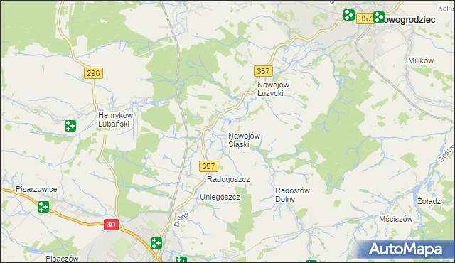 mapa Nawojów Śląski, Nawojów Śląski na mapie Targeo