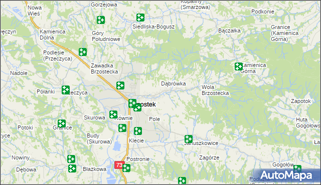 mapa Nawsie Brzosteckie, Nawsie Brzosteckie na mapie Targeo