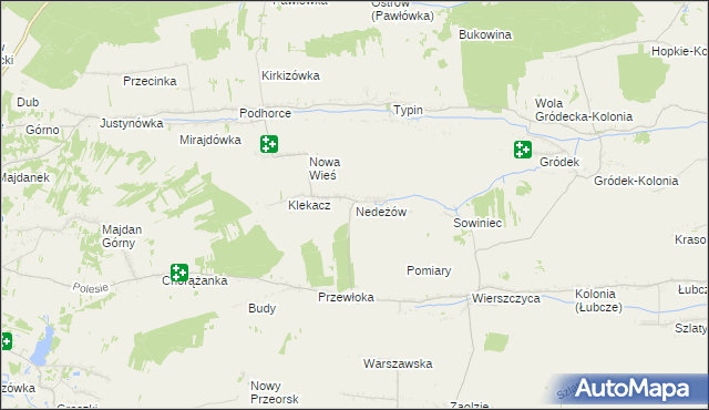 mapa Nedeżów, Nedeżów na mapie Targeo