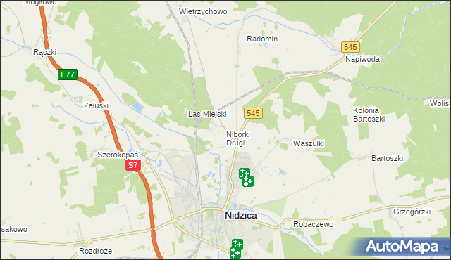 mapa Nibork Drugi, Nibork Drugi na mapie Targeo