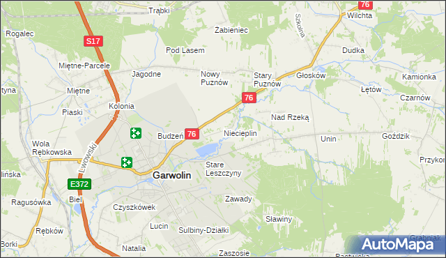 mapa Niecieplin, Niecieplin na mapie Targeo