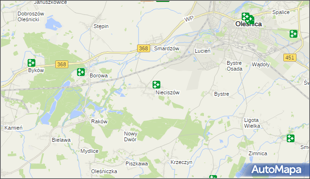 mapa Nieciszów, Nieciszów na mapie Targeo